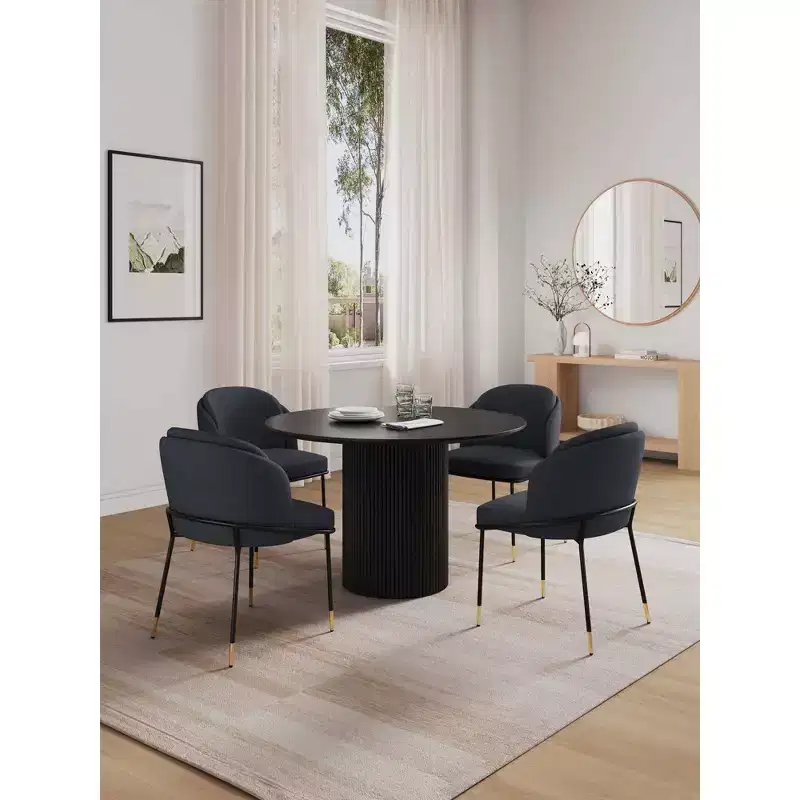 Manhattan Comfort – Ensemble repas rond Hathaway and Flor 5 pièces de 120 cm