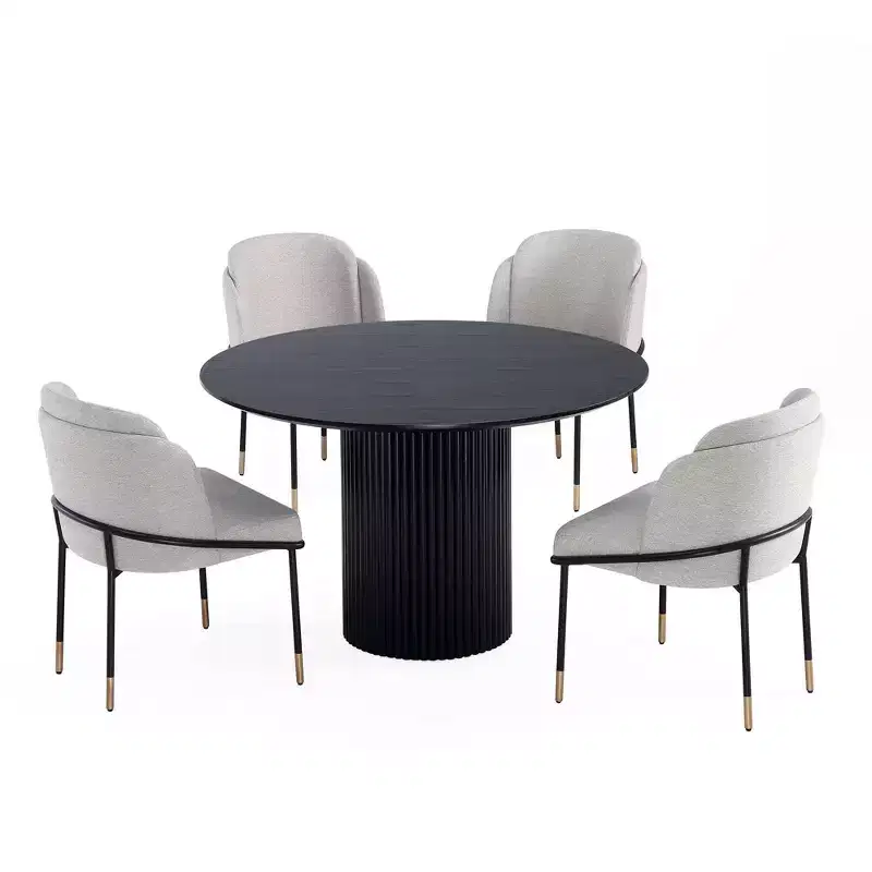 Manhattan Comfort – Ensemble repas rond Hathaway and Flor 5 pièces de 120 cm