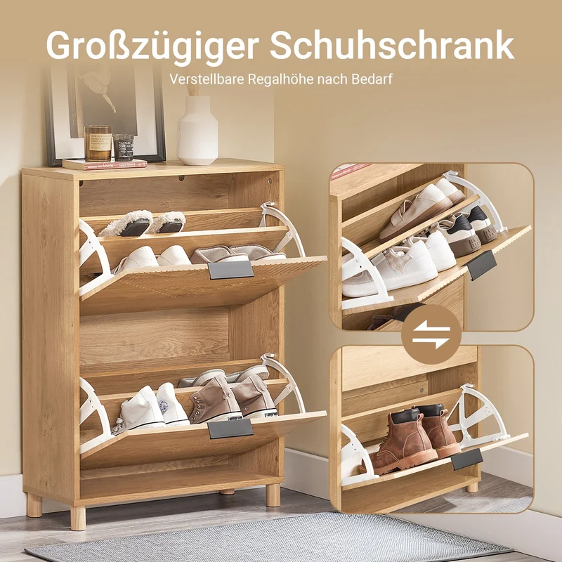SoBuy | Schuhschrank Schmal | Schuhkipper | Schuhregal | B60xH83xT24 cm | FSR200-II-N
