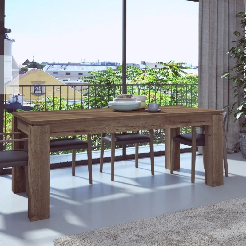 Tavolo allungabile 1475 con allunga centrale colore noce 190x90x76H