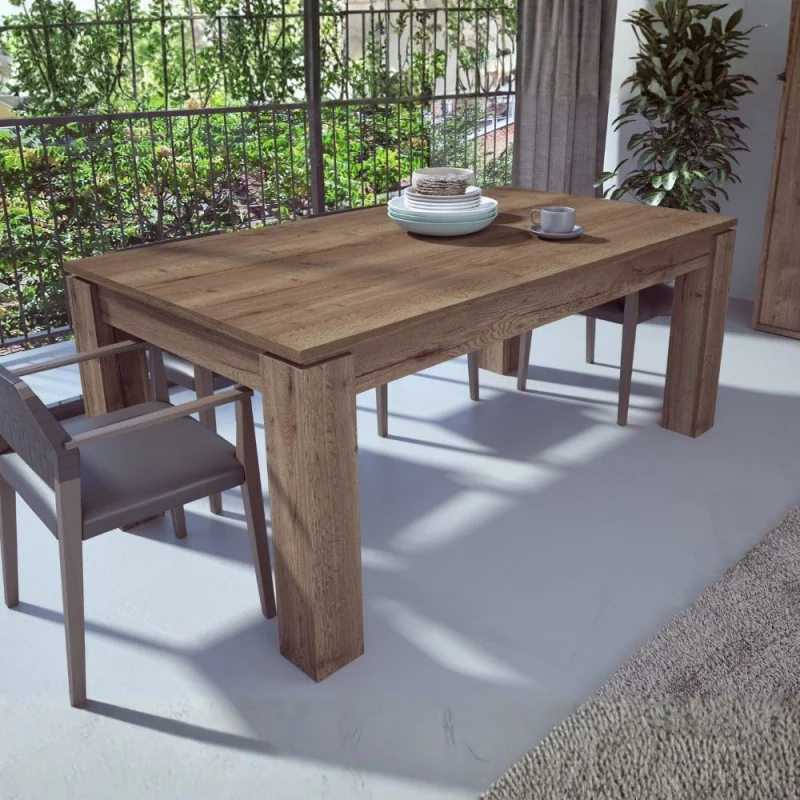 Tavolo allungabile 1475 con allunga centrale colore noce 190x90x76H
