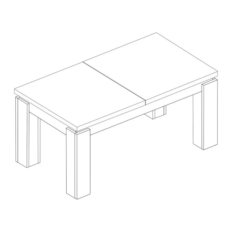 Tavolo allungabile 1475 con allunga centrale colore noce 190x90x76H