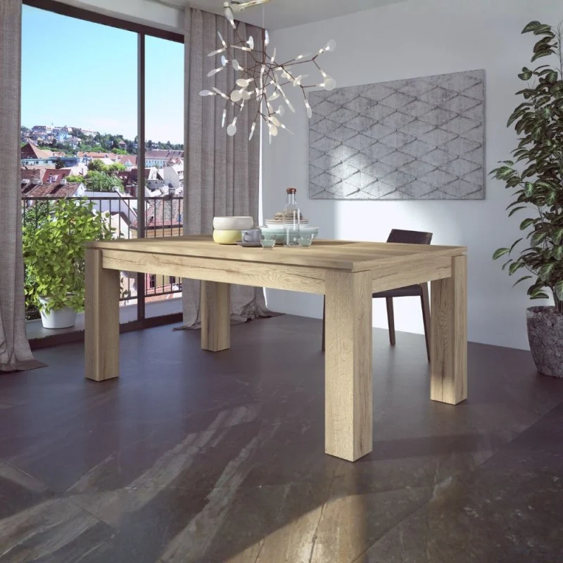 Tavolo allungabile 1475 con allunga centrale colore rovere 190x90x76H