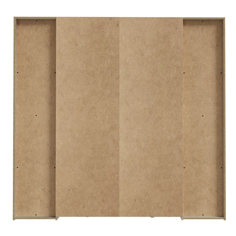 Armadio 4 ante rovere e bianco con ante scorrevoli e battenti 200x61x190H Teodoro