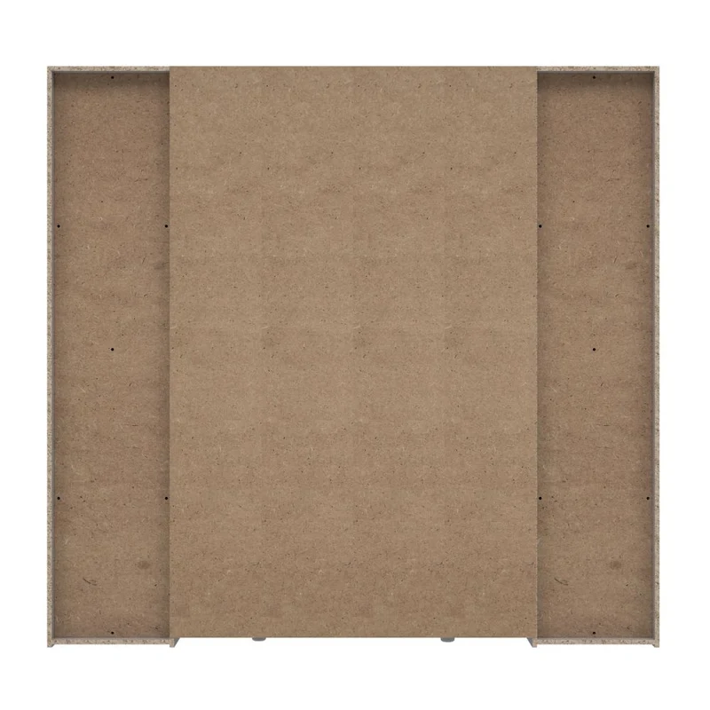 Armadio 4 ante rovere e nero con ante scorrevoli e battenti 200x61x190H Teodoro