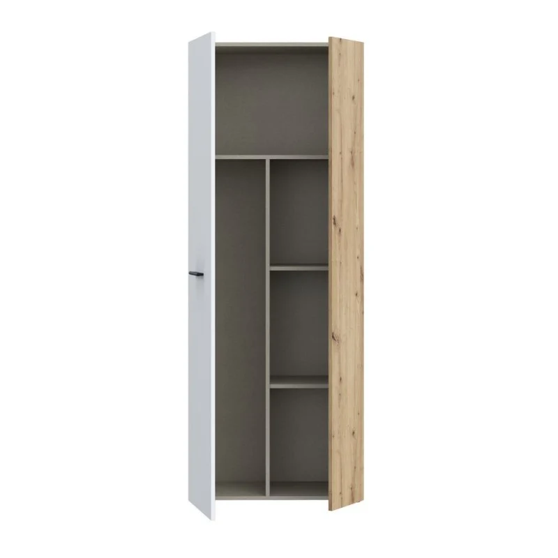 Armadio multiuso 2 ante rovere con anta bianca 68x36.5x181H Teodoro