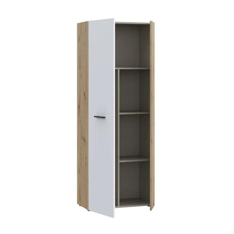 Armadio multiuso 2 ante rovere con anta bianca 68x36.5x181H Teodoro