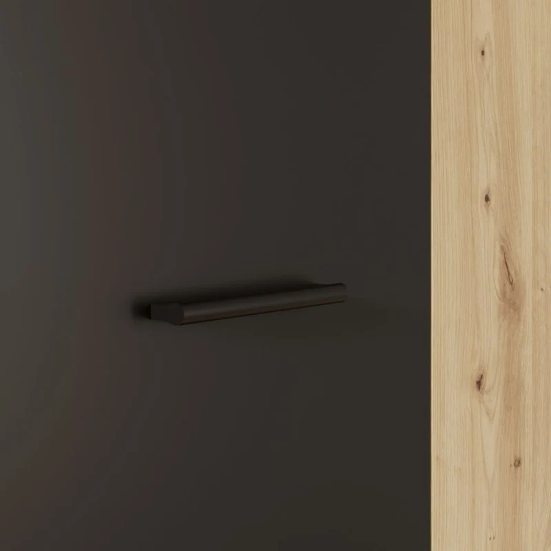 Armadio multiuso 2 ante rovere con anta nera 69x36.5x181H Teodoro