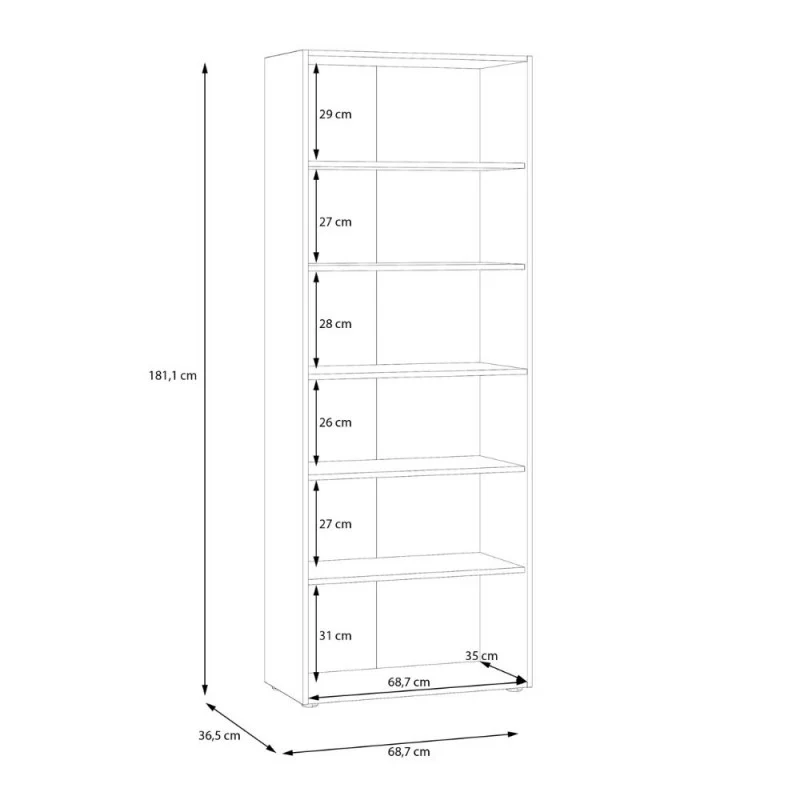 Armadio multiuso 2 ante rovere con anta nera 69x36.5x181H Teodoro