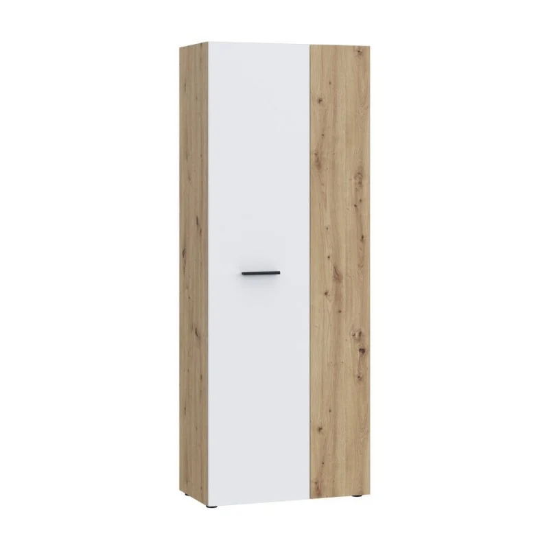 Armadio multiuso 2 ante rovere con anta bianca 69x36.5x181H Teodoro