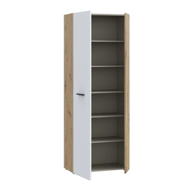 Armadio multiuso 2 ante rovere con anta bianca 69x36.5x181H Teodoro