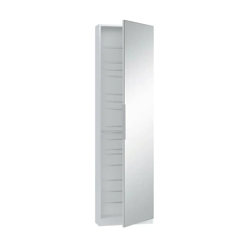 Scarpiera con anta a specchio reversibile colore bianco 50x20x180H Nyx