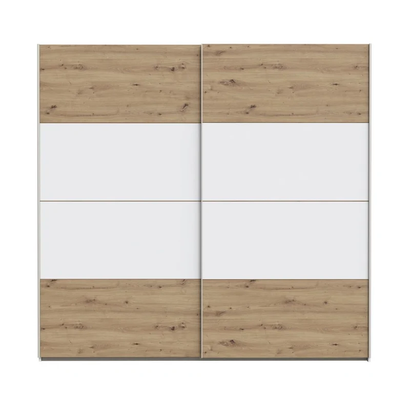 Armadio 2 ante scorrevoli rovere e bianco 170x61x210.5H Elio