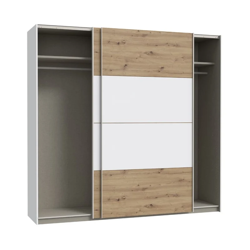 Armadio 2 ante scorrevoli rovere e bianco 170x61x210.5H Elio
