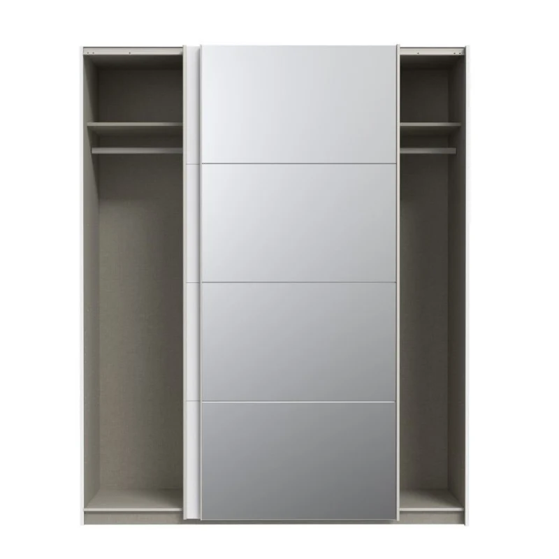 Armadio 2 ante scorrevoli con anta a specchio 170x61x210.5H Elio