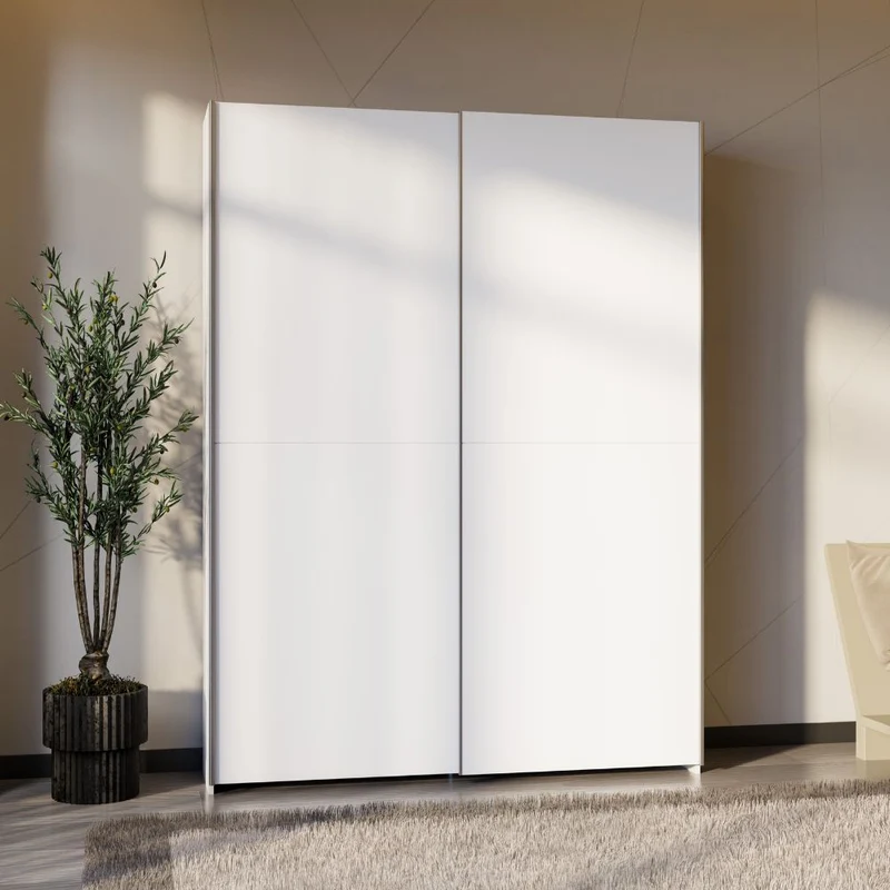 Armadio 2 ante scorrevoli 150x39x210 colore bianco Nico
