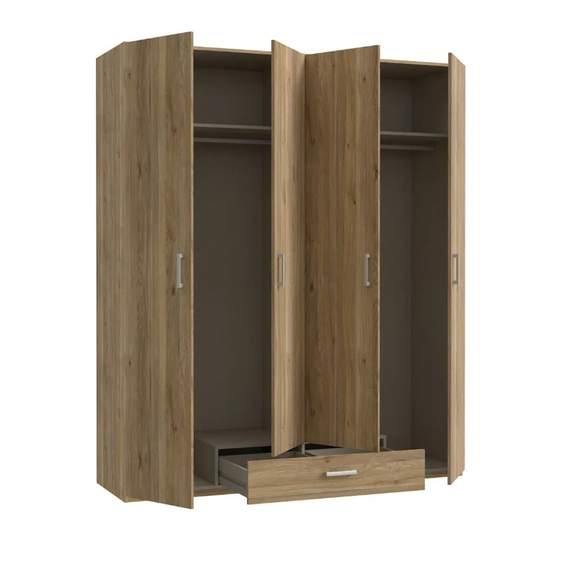 Armadio 4 ante 1 cassetto colore rovere 177.5x54x210.5H Arcadia