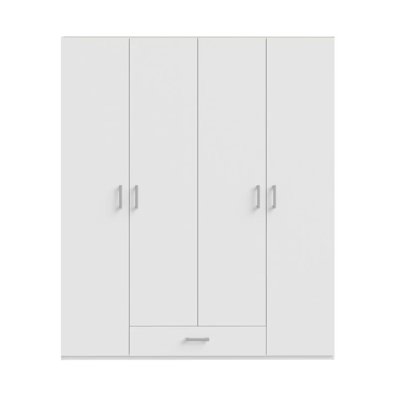 Armadio 4 ante 1 cassetto colore bianco 177.5x54x210.5H Arcadia