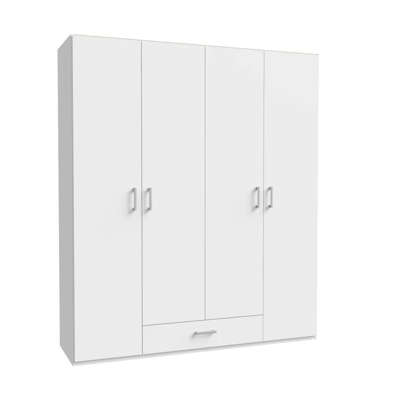 Armadio 4 ante 1 cassetto colore bianco 177.5x54x210.5H Arcadia