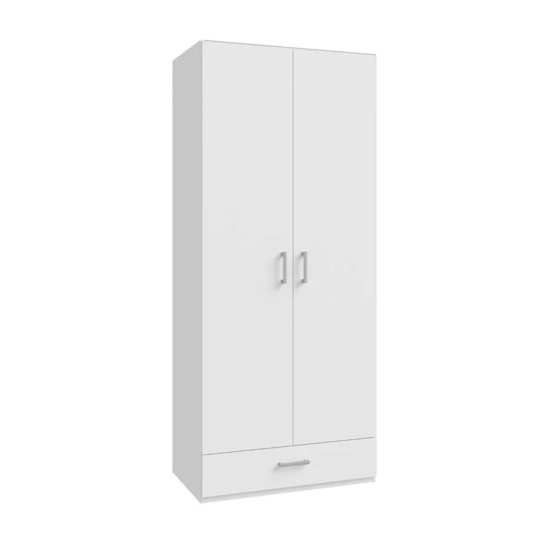 Armadio 2 ante 1 cassetto colore bianco 89x54x210.5H Arcadia