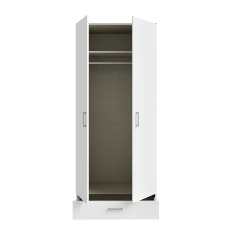 Armadio 2 ante 1 cassetto colore bianco 89x54x210.5H Arcadia
