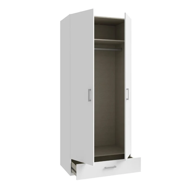 Armadio 2 ante 1 cassetto colore bianco 89x54x210.5H Arcadia