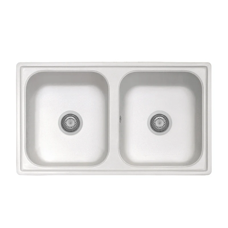 Lavello due vasche 86x50 colore bianco Samet