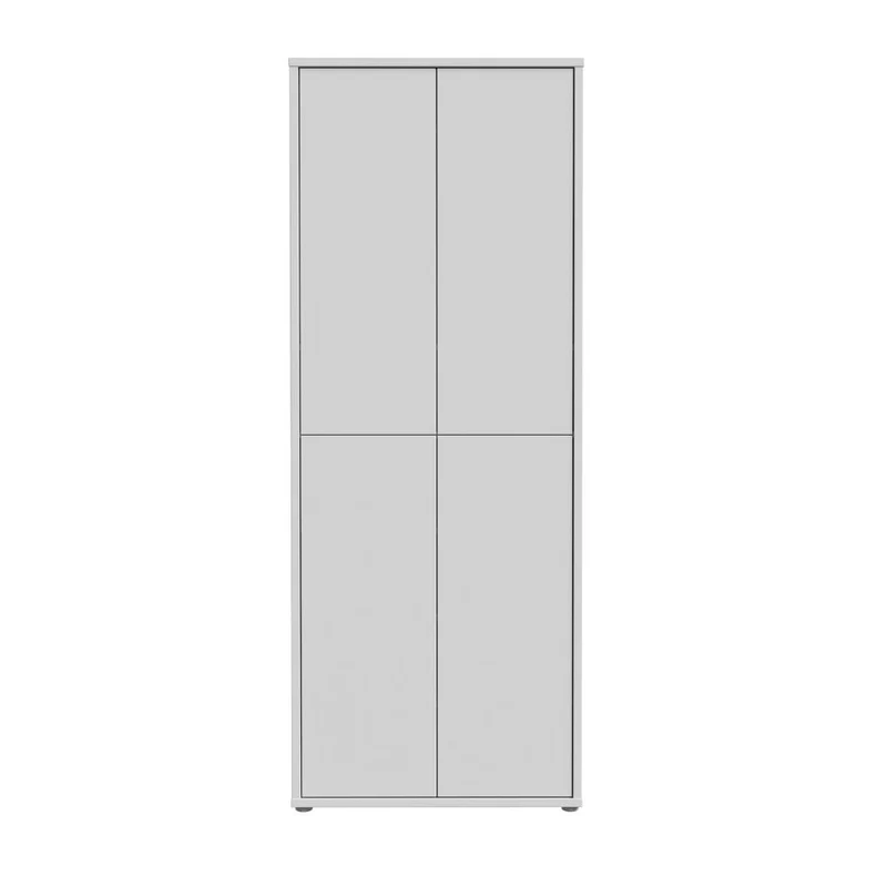 Armadio multiuso 4 ante 74.5x35x192 colore grigio chiaro Medea