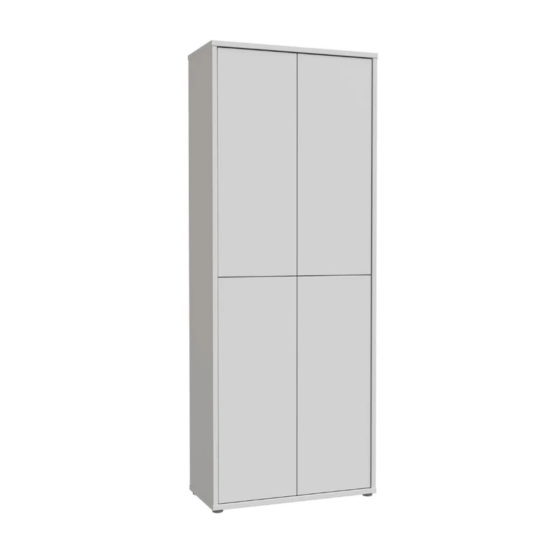 Armadio multiuso 4 ante 74.5x35x192 colore grigio chiaro Medea