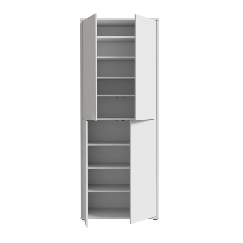 Armadio multiuso 4 ante 74.5x35x192 colore grigio chiaro Medea