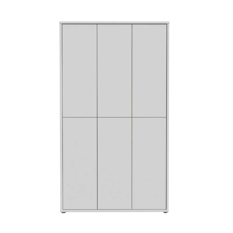 Armadio multiuso 6 ante 109x35x192 colore grigio chiaro Medea