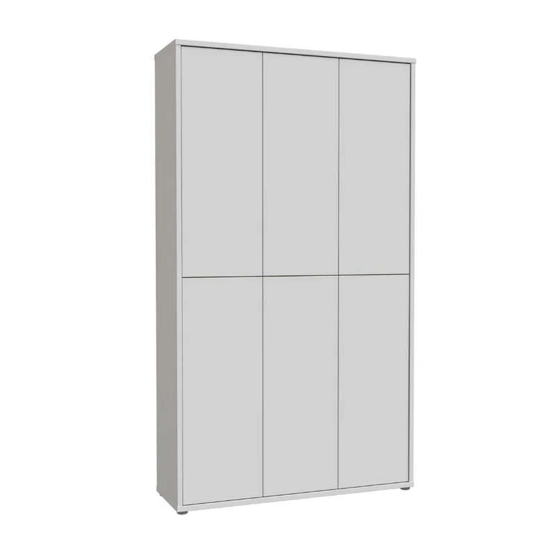 Armadio multiuso 6 ante 109x35x192 colore grigio chiaro Medea
