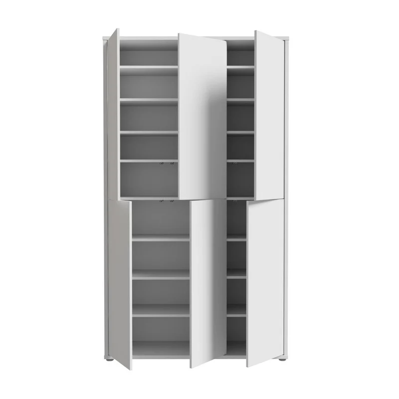Armadio multiuso 6 ante 109x35x192 colore grigio chiaro Medea