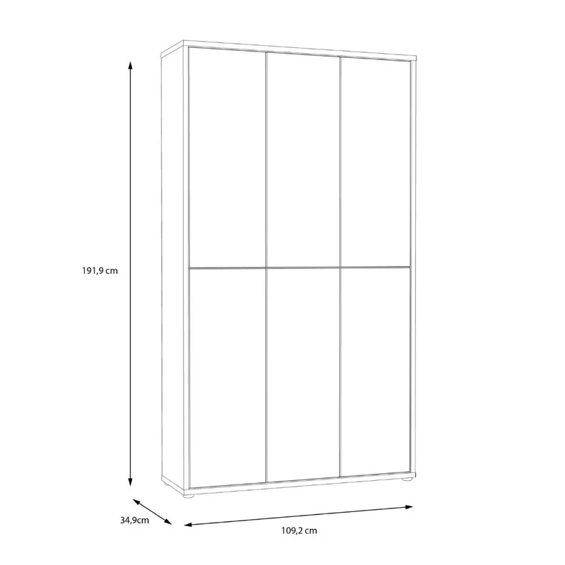 Armadio multiuso 6 ante 109x35x192 colore grigio chiaro Medea