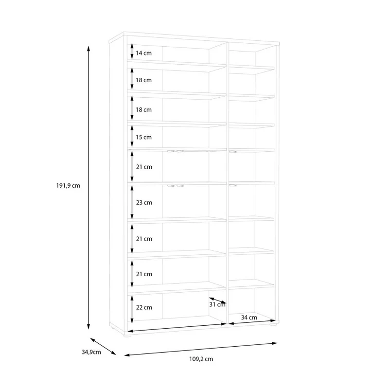 Armadio multiuso 6 ante 109x35x192 colore grigio chiaro Medea