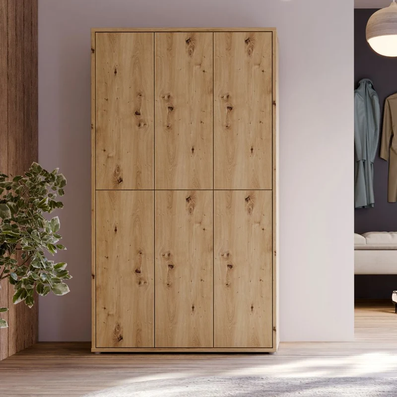Armadio multiuso 6 ante 109x35x192 colore rovere Medea