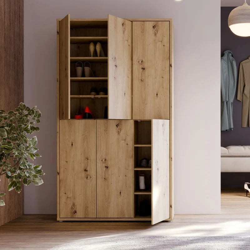 Armadio multiuso 6 ante 109x35x192 colore rovere Medea