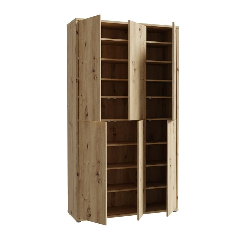 Armadio multiuso 6 ante 109x35x192 colore rovere Medea
