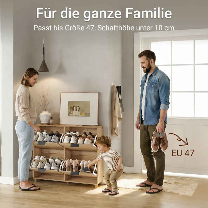 SoBuy schuhschrank schmal 24cm breit Farbe Holz Maße 100x24x83cm FSR214-N