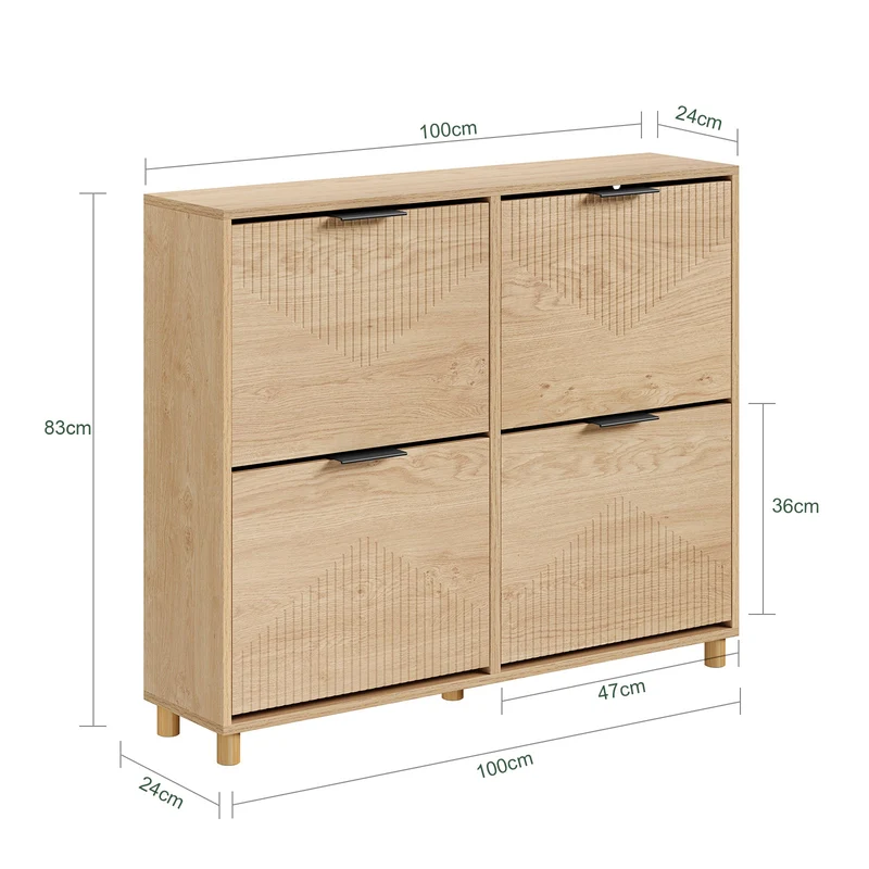 SoBuy schuhschrank schmal 24cm breit Farbe Holz Maße 100x24x83cm FSR214-N