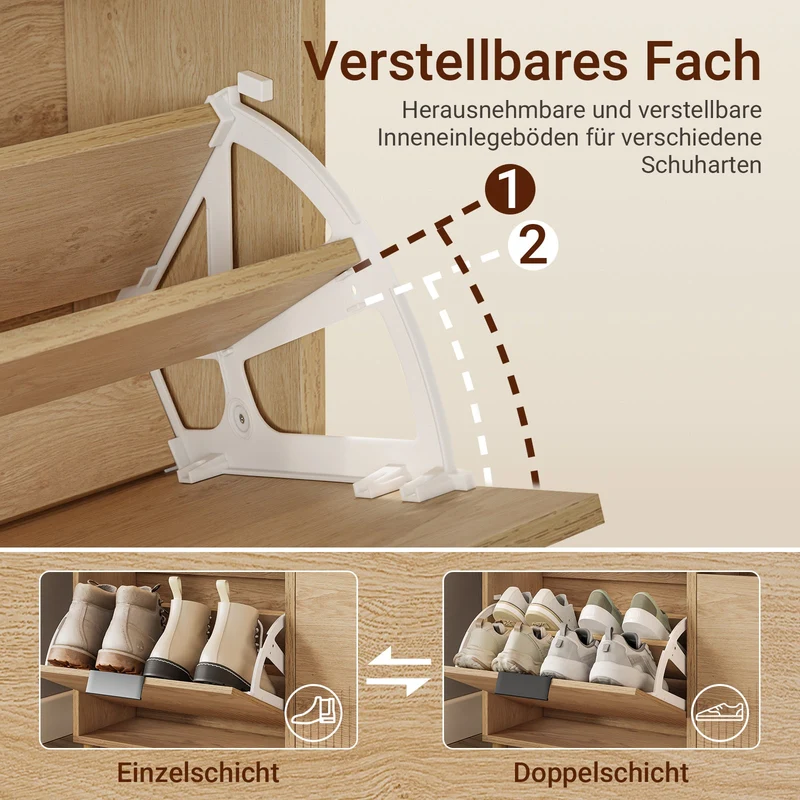 SoBuy schuhschrank schmal 24cm breit Farbe Holz Maße 100x24x83cm FSR214-N