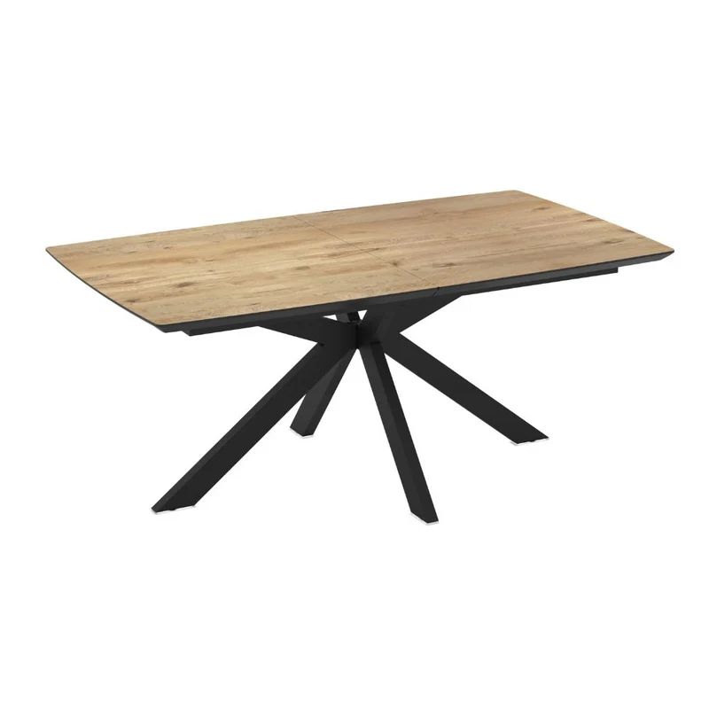 Tavolo allungabile piano rovere e base nera 180/240x100x76H Verano
