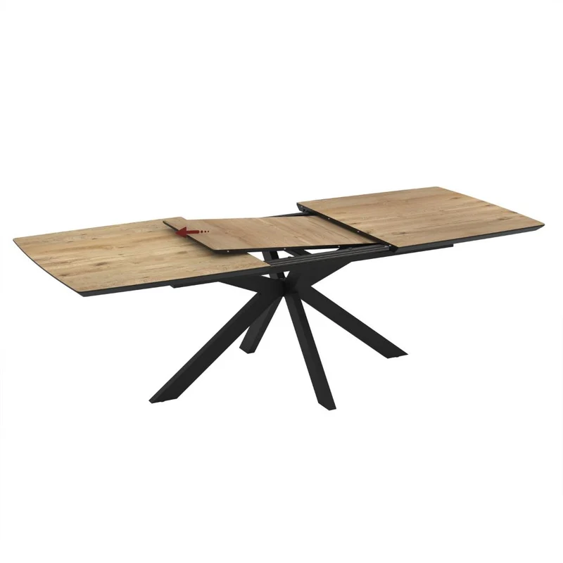 Tavolo allungabile piano rovere e base nera 180/240x100x76H Verano