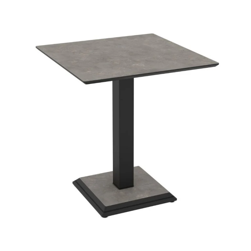 Tavolo quadrato con gamba in metallo 68x75H cm colore grigio cemento Carvel