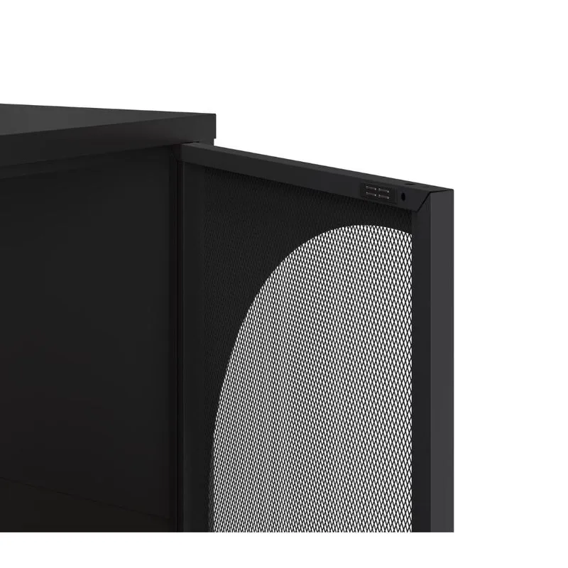 Credenza in metallo con 4 ante reticolate colore nero 160x40x90H Tayra
