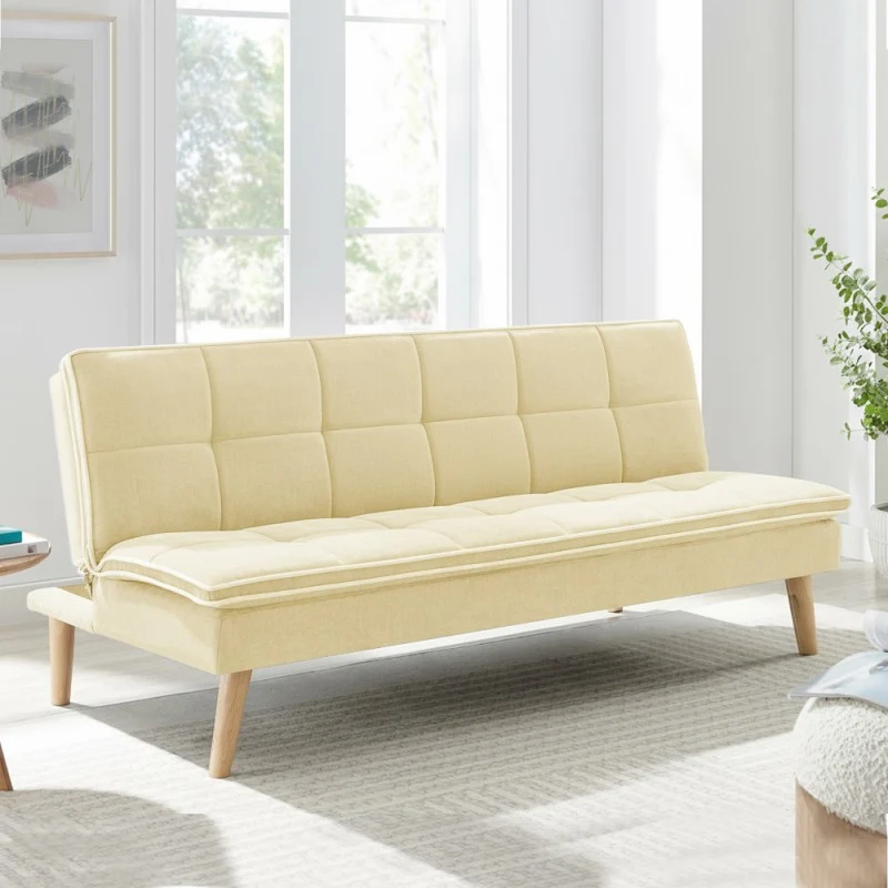 Divano letto 3 posti colore crema 182x88x80H Lunaria