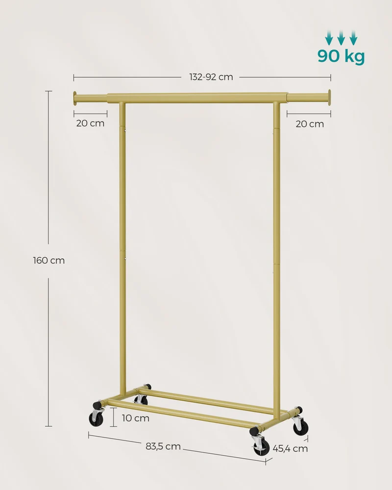 Échelle pliante design moderne ajustable 45 x 92 x 132 cm capacité 100 kg en acier doré clair 12_0011207