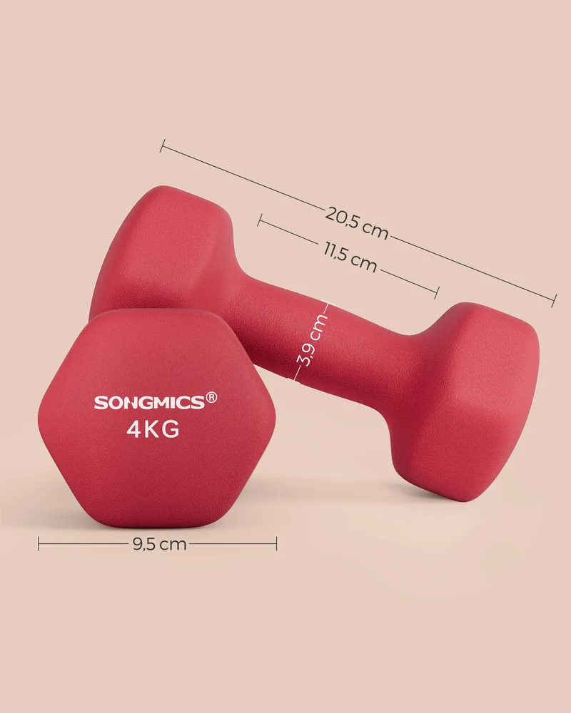 Lot de 2 haltères haltères hexagonaux avec surface en vinyle pour fitness exercice entraînement pour salle de sport domicile 12_0006235