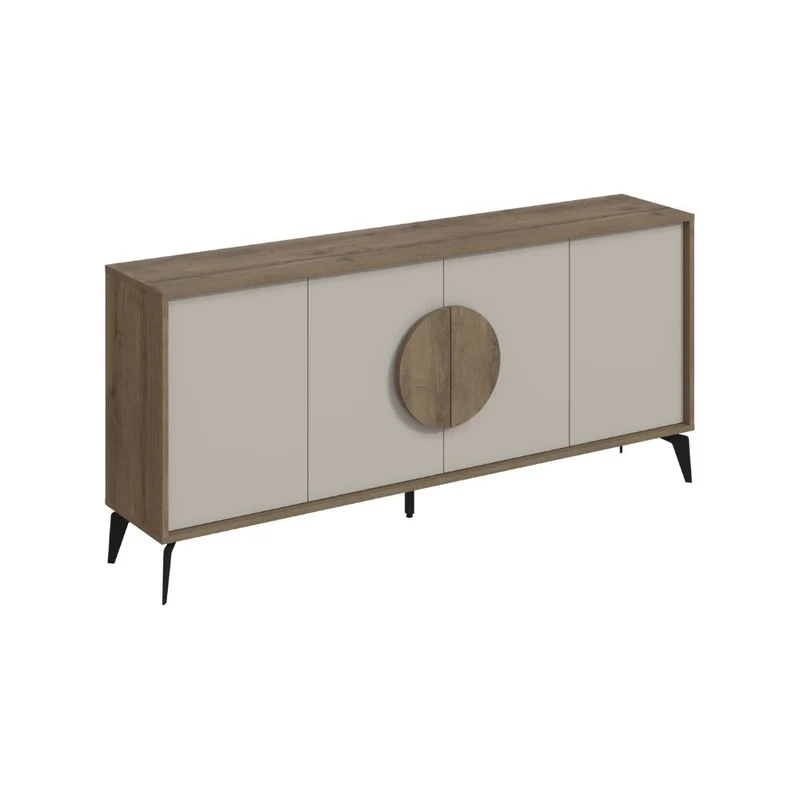 Madia 4 ante colore noce e sandstone 180x35,6x82 Gora180