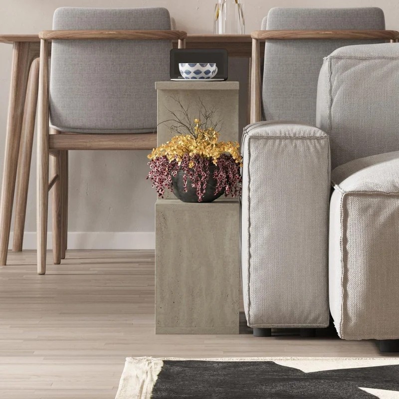 Tavolino da salotto colore travertino beige 60x19,5x60H Homemania